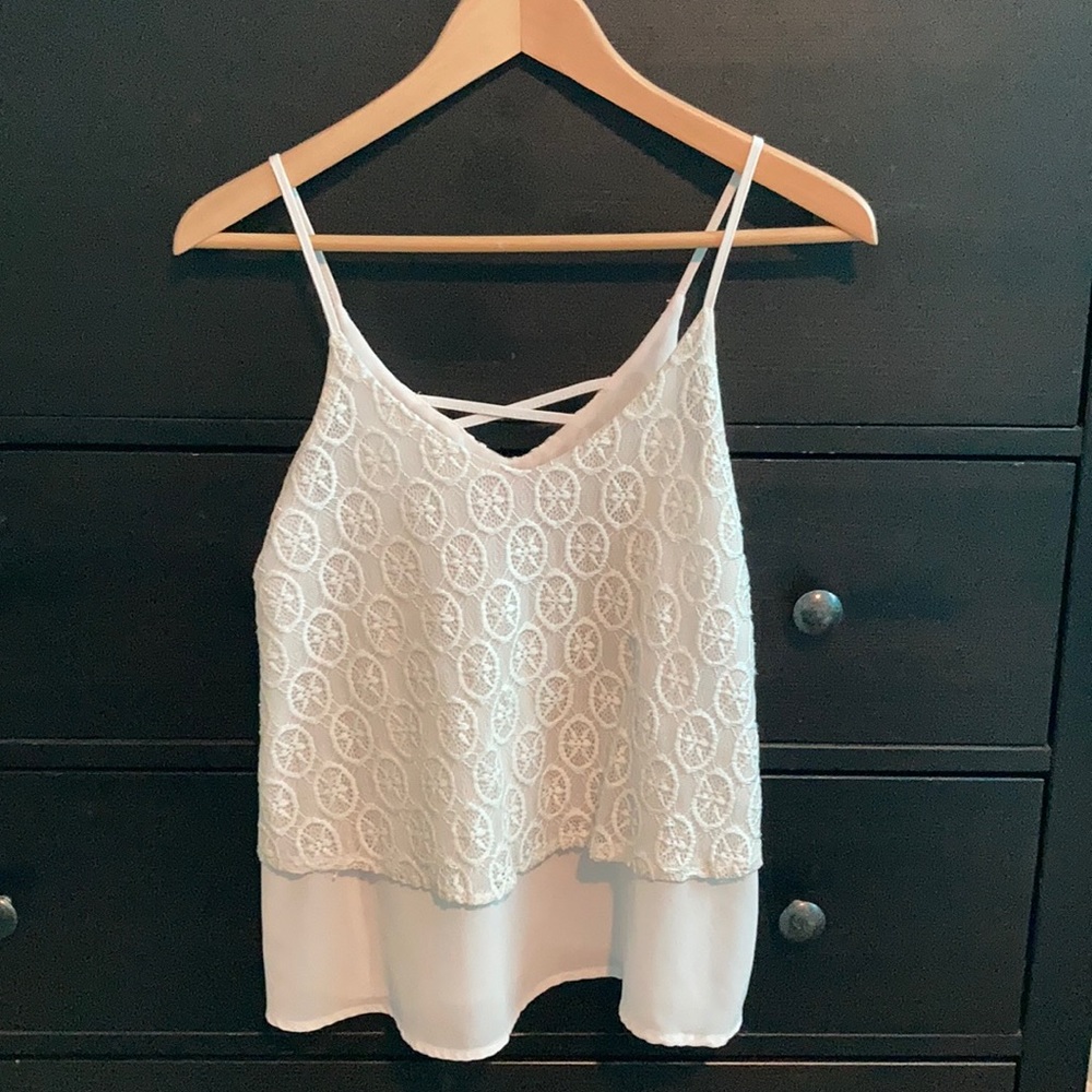 Francesca’s white tank top